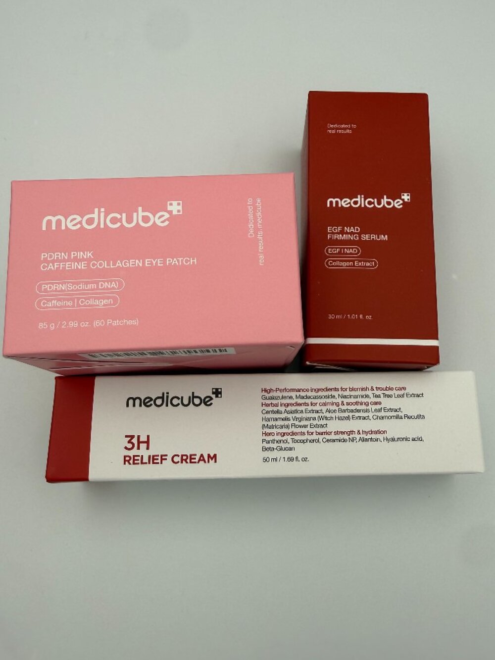 Medicube 3 Piece Skincare Set 3H Relief Cream Serum & Eye Patch New Sealed